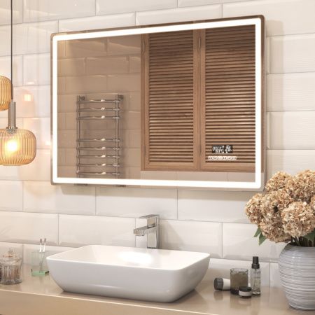 Зеркало с подсветкой Vigo Geometry Media Voice 52 120х70