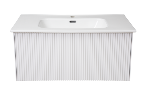 Раковина керамическая La Fenice Terra FNC-06-TER-80 80х50 накладная цвет белый 1 отверстие под смеситель - фото 2