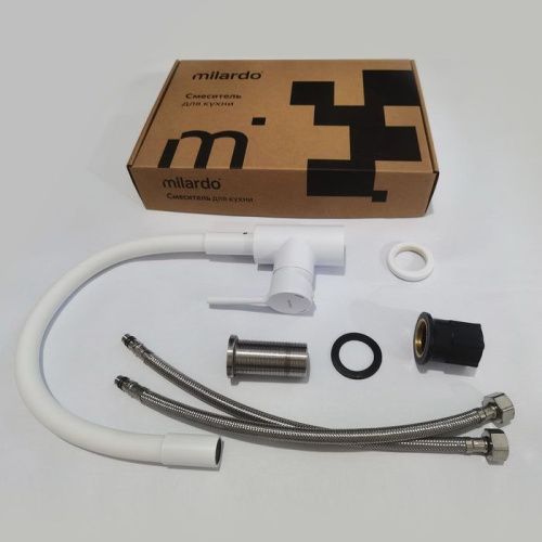 Смеситель для кухни Milardo Meal M01WT0FM05 на мойку белый - фото 4