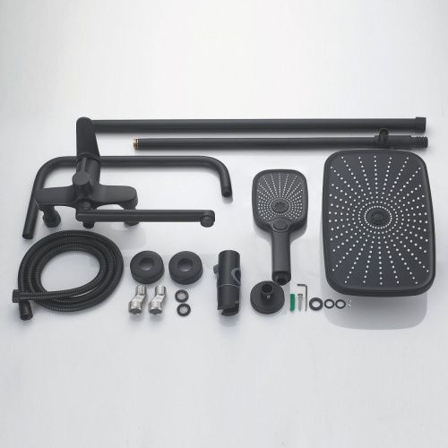 Душевая стойка Shevanik S6236H настенная цвет черный - фото 5