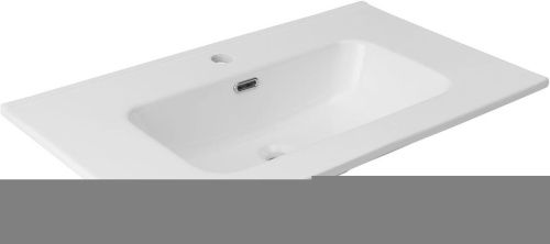 Раковина керамическая Aquanet Flat 00254364 80х50 полувстраиваемая цвет белый 1 отверстие под смеситель - фото 2