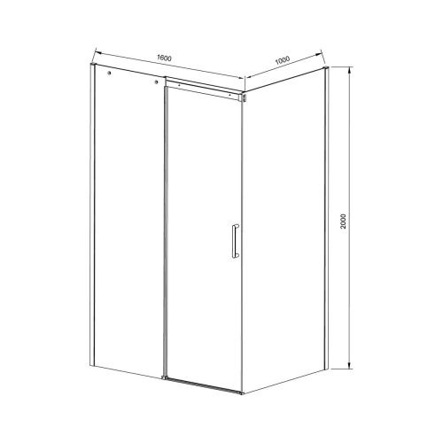 Душевой уголок Vincea Dice VSR-4D1016CL 160х100 стекло прозрачное профиль хром без поддона - фото 3
