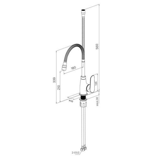 Смеситель для кухни Milardo Meal M07SB2FM05 на мойку хром - фото 4