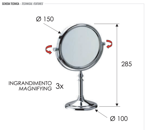 Зеркало косметическое Remer RB640CR - фото 2