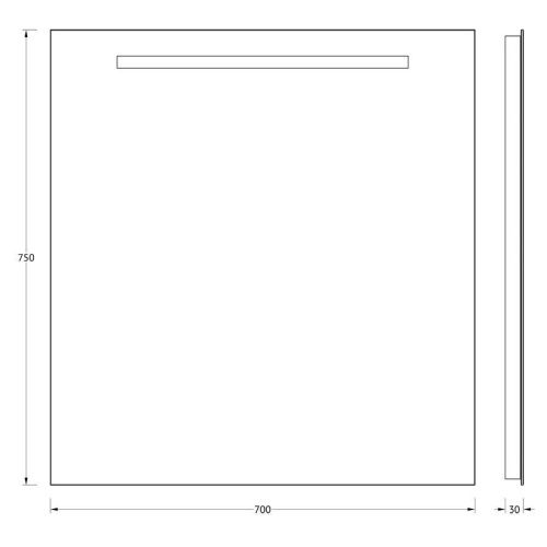 Зеркало Evoform Lumline BY 2004 70х80 подвесное - фото 2