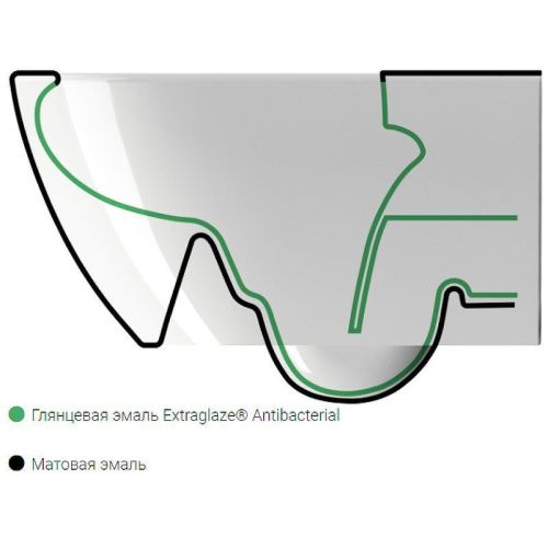 Чаша унитаза подвесная GSI Modo 981626_УЦ/3 цвет черный без сиденья безободковая душевой смыв (царапина на ободке сверху) - фото 4