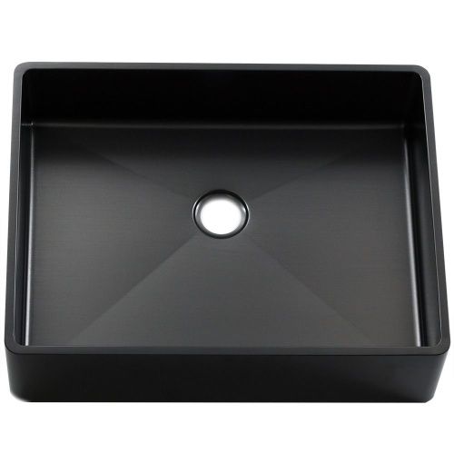 Раковина из нержавеющей стали Melana MLN-D4837B Castle 50х40 накладная цвет черный без отверстий под смеситель - фото 4