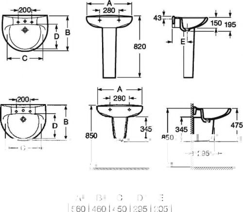Раковина из сантехнического фарфора Roca Victoria 732739300Y 60х50 подвесная цвет белый - фото 4