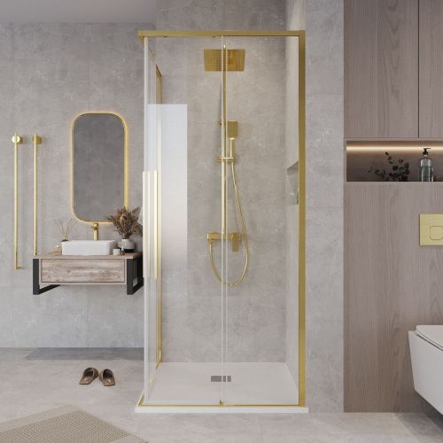 Душевая дверь Grossman Galaxy 1/2.K33.01.11.32.00 110х195 стекло прозрачное профиль золото - фото 5