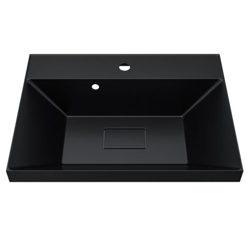 Раковина из искусственного камня Uperwood Classic New RClassicNew60bg 60х50 полувстраиваемая цвет черный - фото 5