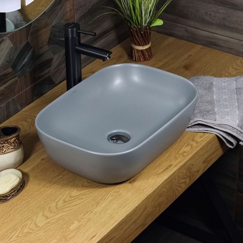 Раковина мебельная из сантехнического фаянса Melana 320328MG-805 50х30 накладная цвет серый - фото 2