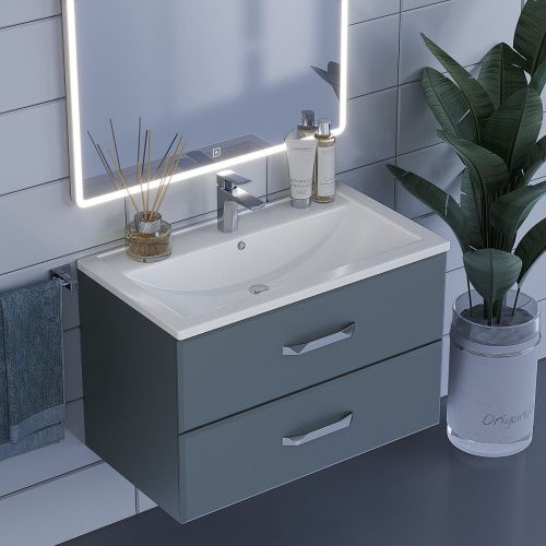 Тумба с раковиной Uperwood Foster 291020541 80х50 цвет серый - фото 4