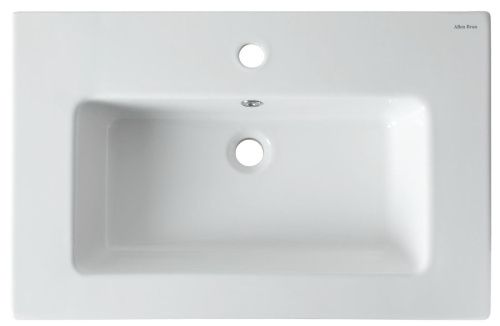 Раковина керамическая Allen Brau Fantasy 4.11011.20 70х50 полувстраиваемая цвет белый 1 отверстие под смеситель - фото 2