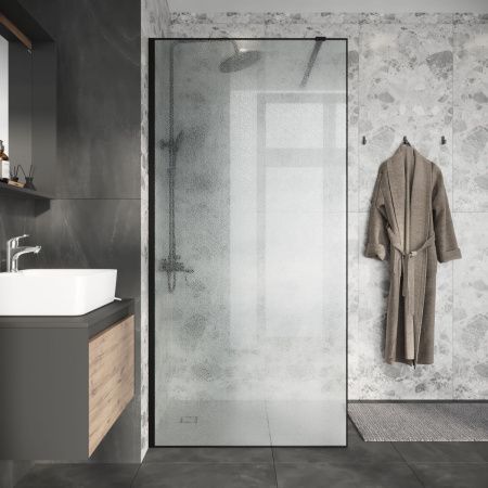 Душевая перегородка Niagara Nova NG-781-12BLACK 120х200 стекло матовое профиль черный