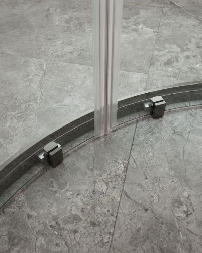 Душевой уголок Cezares MOLVENO MOLVENO-RH-2-120/90-C-GM-IV 120х90 стекло прозрачное профиль оружейная сталь без поддона - фото 4