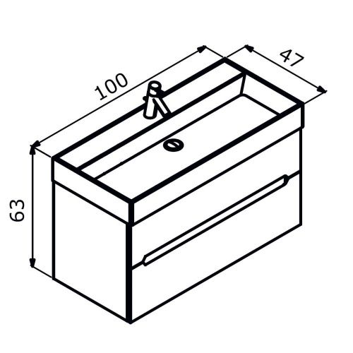 Тумба с раковиной Orka Malta 5001480 100х50 подвесная цвет серый - фото 4