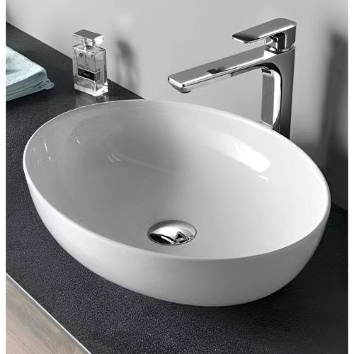 Раковина из сантехнического фарфора Orange B05-520W 50х40 накладная цвет белый - фото 5