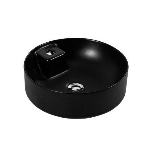 Раковина из сантехнического фарфора Aquatek ЕВРОПА AQ5212-MB 40х40 накладная цвет черный 1 отверстие под смеситель - фото 2