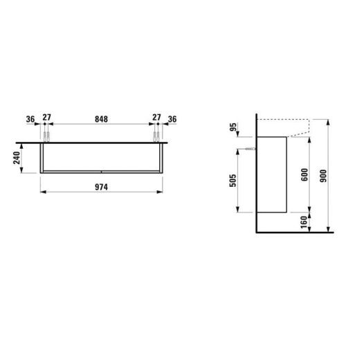 Тумба под раковину Laufen Sonar 4.0548.4.034.040.1 100х40 цвет белый - фото 2