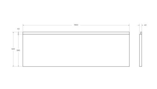 Фронтальная панель для ванны Cezares PLANE_DUO PLANE_DUO-190-SCR-W37 - фото 2