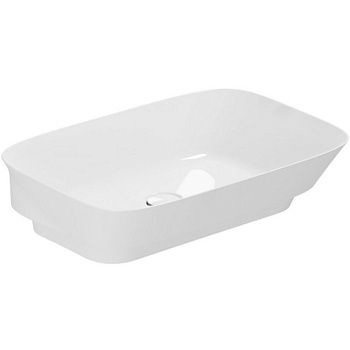 Раковина из сантехнического фаянса Azzurra PRUA PRLN06040000BI/(PRU60/IN bi)*0 60х40 полувстраиваемая цвет белый без отверстий под смеситель