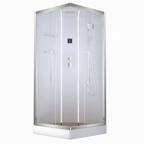 Душевая кабина Acquazzone Quoris 100 100х100 квадратная с крышей ориентация универсальная