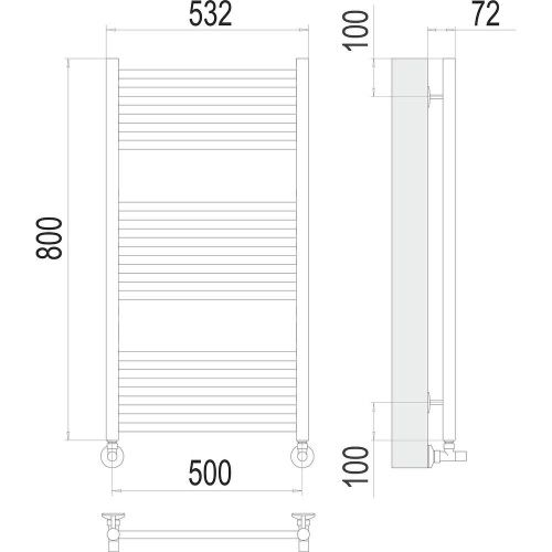Полотенцесушитель водяной Terminus 4670078529312 55х80 хром - фото 3