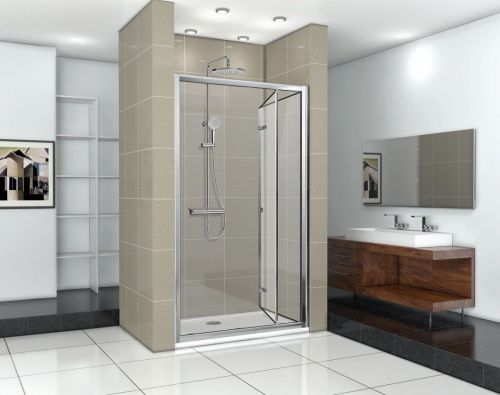 Душевая дверь Cerutti SPA BELLA D101T 100х195 стекло прозрачное профиль хром - фото 2