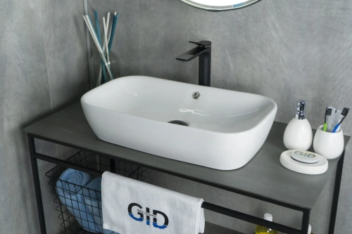 Раковина керамическая Gid Geométrico 51132 60х30 накладная цвет белый без отверстий под смеситель - фото 2