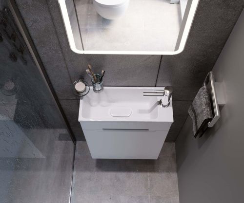 Раковина из искусственного камня Uperwood Modul 2911020337 50х20 полувстраиваемая цвет белый - фото 4