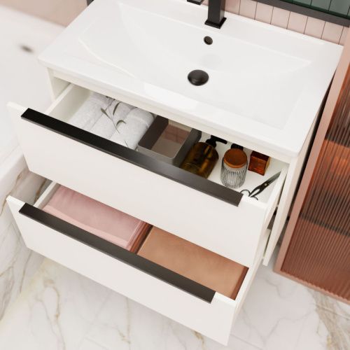 Тумба с раковиной La Fenice TESORO NFNC-01-TES-PB-100-2-3-100 100х50 подвесная цвет белый - фото 4