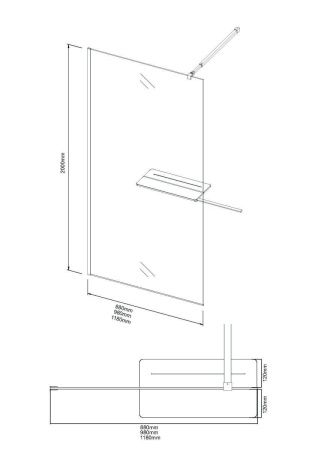 Душевая перегородка Niagara Nova NG-582-12BLACK 120х200 стекло матовое профиль черный