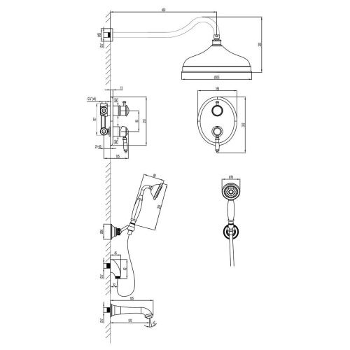 Душевая система LeMark Villa LM4822B уц встраиваемая в стену цвет бронза - фото 3