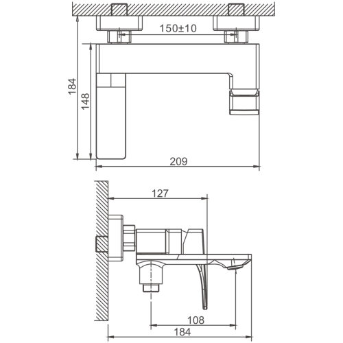 Смеситель для ванны и душа BELZ B60709 настенный хром - фото 2