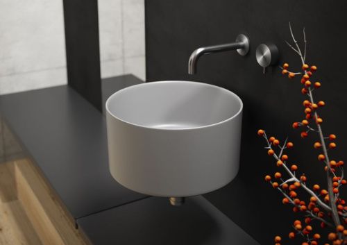 Раковина из сантехнического фарфора Galassia Core 7306GM 40х40 накладная цвет серый - фото 2