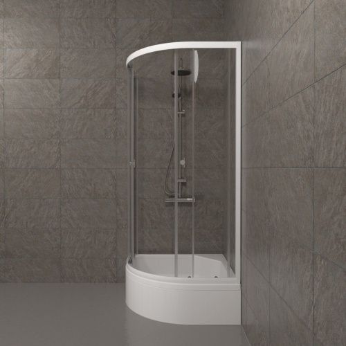 Душевой уголок Тритон Ультра Щ0000061812 90х90 стекло прозрачное профиль белый с поддоном - фото 5