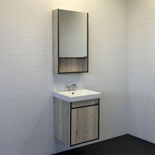 Тумба с раковиной Comforty Вена 00-00006653CF 50х50 подвесная цвет серый - фото 5