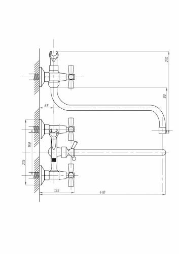 Смеситель для ванны и душа FAUZT FZs-428-18 настенный хром - фото 4