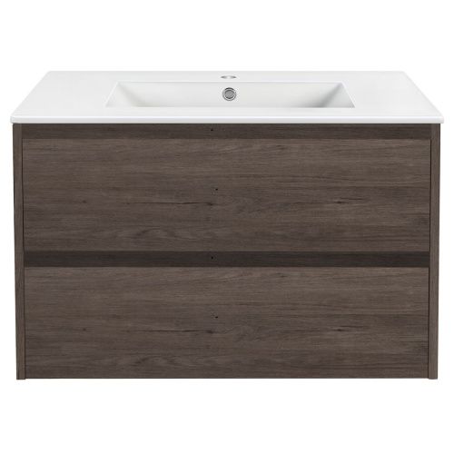 Тумба под раковину Vincea Gio VMC-2G800RO 80х50 подвесная цвет коричневый - фото 5