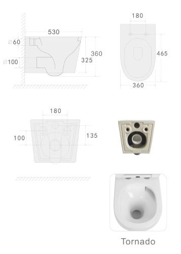 Чаша унитаза подвесная Boheme Avva 973-SET-B цвет черный с сиденьем микролифт безободковый смыв торнадо - фото 2