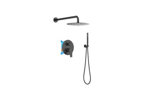 Душевая система Aquatek БЕТТА AQ1172MB встраиваемая в стену цвет черный - фото 2