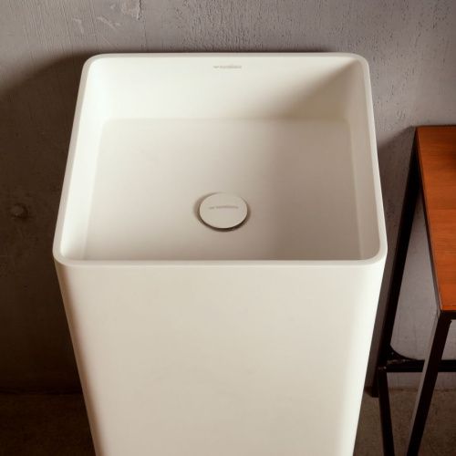 Раковина из искусственного камня MonteBianco Torre 400 13011 40х40 напольная цвет белый без отверстий под смеситель - фото 2