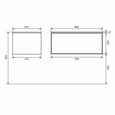 Тумба под раковину Uperwood Parma Premium 3930205466 90х50 подвесная цвет белый