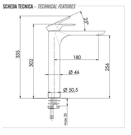 Смеситель Remer Infinity I11LBG на раковину золото