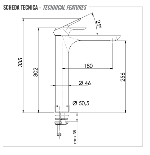 Смеситель для раковины Remer Infinity I11L на столешницу хром - фото 2
