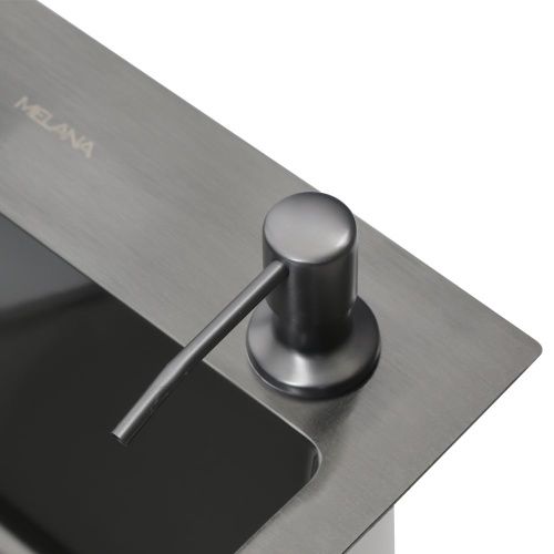 Кухонная мойка Melana ProfLine MLN-D6045HB+3 графит 60х45 цвет серый поверхность матовая - фото 3