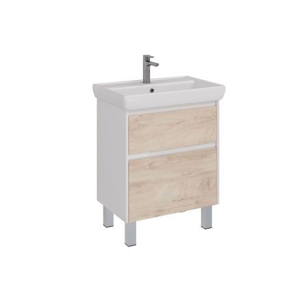 Тумба под раковину LeMark Combi LM03C70T-dub 60х40 напольная цвет бежевый/белый