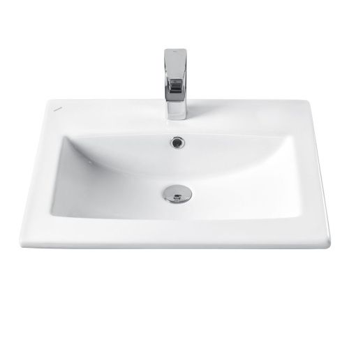 Раковина из сантехнического фарфора Santek Элина WH501606 60х50 накладная цвет белый - фото 2