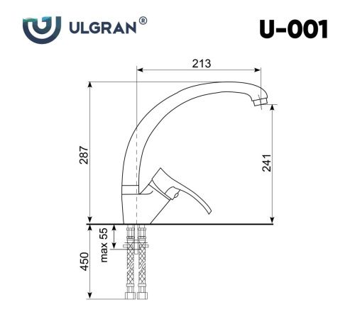 Смеситель для кухни Ulgran Classic U-001-345 на мойку коричневый - фото 2