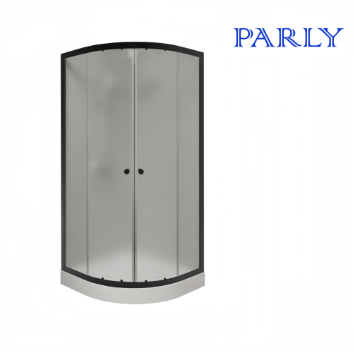 Душевой уголок Parly ZF81B 80х80 стекло матовое профиль черный с поддоном - фото 3